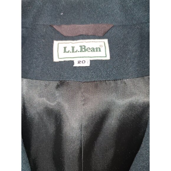 L.L. Bean Dark Green Womens Blazer Jacket Size 20 Wool Blend Classic Fit - Picture 5 of 6